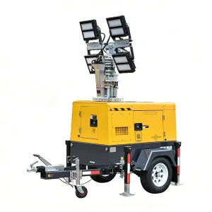 70L Large Fuel Tank TPE Diesel Light Tower 1400w LED Lamps Silent Generator for Construction Site Mining Road Repair