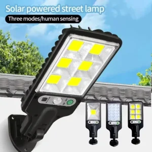 72 108COB Solar Lights Outdoor 3 Mode Waterproof Motion Sensor Security Lighting LED Wall Street Lamp for Garden Patio Path