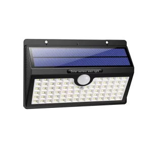 78 LEDs Solar Security Lights Outdoor Pathway Nightlight IP65 Waterproof Black ABS European 3 Modes