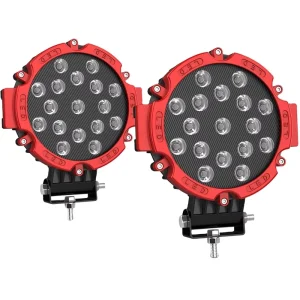 7Inch 51W LED Work Light Trucks Black Red Spot Flood Beam Driving Fog Lamp New Auto 4X4 Offroad Accessories ATV Boat 12V 24V