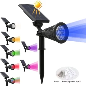 7LED Solar Spotlight Waterproof IP65 IP67 Ground Stake Solar Panel Battery DC LED Lawn Lamp for Garden Tree Road Landscape
