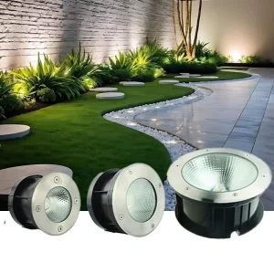 7W 15W 30W COB IP67 Outdoor Inground Light AC DC12 24V AC85 265V Round Underground Led Light Stainless LED RGB Inground Light