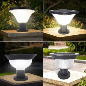 7W IP65 Waterproof Solar Pillar Post Lights Outdoor Aluminum Lamp for Villa Courtyard Gate Fence Commercial Landscape Projects