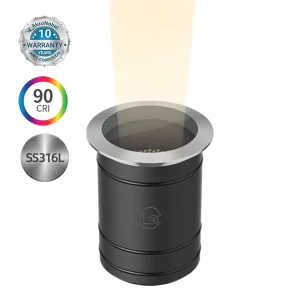 7W Outdoor Garden Driveway Dimmable Deck Floor Lamp IP67 SS 316 Anti Glare LED Inground Underground Light