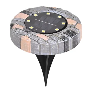 8 LEDs 16 LEDs Solar LED Lights Underground Light Limitation Stone Pattern Solar Garden Lights Outdoor Waterproof LED Decor