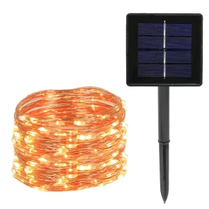 8 Modes Outdoor LED Fairy String Light Solar Power Waterproof Garden Decoration Garland Copper Wire Light for Street Christmas
