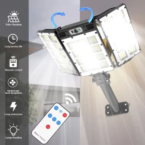 800 LED Solar Street Light with Auto Motion Sensor, IP65 Waterproof ABS Battery for Garden Road Pathway