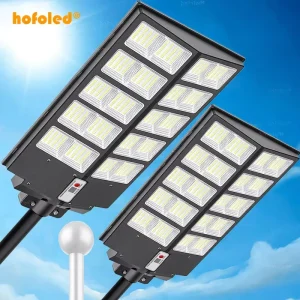 8000W Solar Street Lights Outdoor Parking Lot Lights Dusk to Dawn Commercial LED Solar Powered Street Lights with Motion Sensor