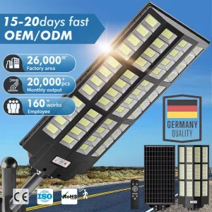 8000W Super Bright Large All in One IP66 Integrated Solar Street Light Outdoor Waterproof