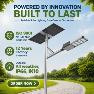 80W Split Solar Street Light IP66 Waterproof LFP Battery MPPT Controller Road Use 3-Year Warranty