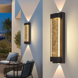 85cm Outdoor Waterproof Crystal LED Wall Washer Lamp Modern Up-Down Long Wall Light for Balcony Garden Villa