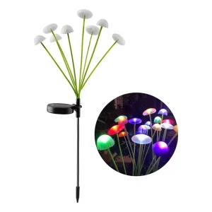 8L Fancy LED Solar Lamp Silicone Mushroom Jellyfish Ground Plug Lamp Gardens Outdoor Decoration Light