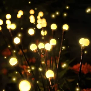 8LED RGB Solar Starburst Swaying Firefly Light, Waterproof, for Outdoor Yards, Patios, and Pathways