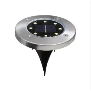 8LED Solar Disk Light for Outdoor Garden IP65 Rated Buried LED Lamp Deck Spotlight Underground Solar Light for Garden Decor