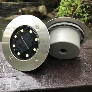 8LED Solar In Ground Light Waterproof Aluminum Cast Small IP65 Rating Lamp Courtyard Garden Villa Outdoor Lawn Decoration