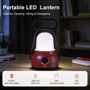 8W LED Portable Camping Lantern with Stepless Dimming Knob 430LM High Brightness Hanging LED Emergency Camping Light