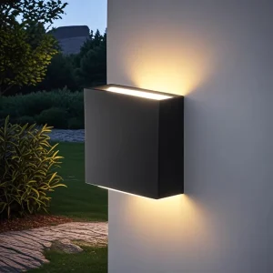 8×8 Inch 25W ETL Certified Modern Square Aluminum Wall Sconce 5CCT LED Waterproof Outdoor Wall Light for Luxury Hotels and Villas