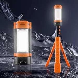9000mAh Adjustable-Brightness LED Work Light Waterproof Telescopic Camping Lantern ABS for Power Outages