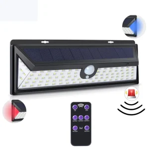 92 Led Motion Sensor Human Body Induction Anti-Theft Waterproof Solar Alarm Light Outdoor Garden Pathway Sensor Light