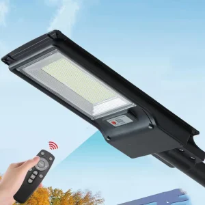 966LED Solar Street Light Pole 600W LED Area Light 20000mah Battery IP65 Outdoor ABS Lamp Body for Road