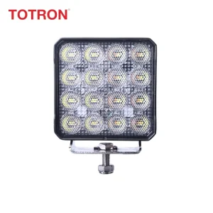 96W 6000K White/Amber IP67/IP69K Waterproof Flood Beam LED Work Light for Truck SUV ATV UTV