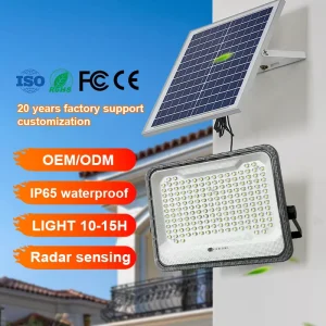 ABS 100W-1000W IP65/IP67 120 Beam Angle High-power LED Solar Floodlight Easy Installation