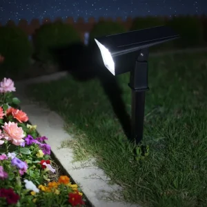 ABS LED Solar Spotlights for Garden Yard Landscape Wall Mount IP67 Water-Resistant Low Voltage Dimmable Outdoor Lights