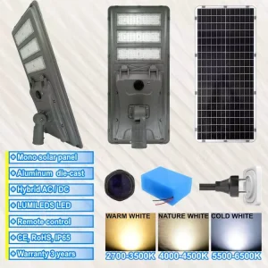 AC/DC Aluminum Hybrid Solar LED Street Light for House, Factory, and Roadway