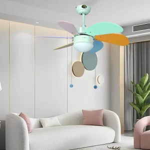 AC Motor LED Dimmable Ceiling Fan with Lights for Home and Children’s Rooms