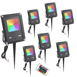AC85 265V Landscape Lights 10W RGB Outdoor Spotlights IP65 Waterproof Color Changing Outdoor LED Flood Light