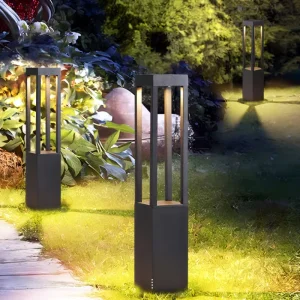 AC85 265V Modern Black Outdoor Aluminum LED Lawn Lights IP65 Pathway Glass Bollard Lights Garden Driveway Yard for Garden Road