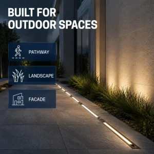 AC85 277V Heavy Load Outdoor DMX512 RGBW Linear Inground Light IP67 for City Square Large Ground Outline