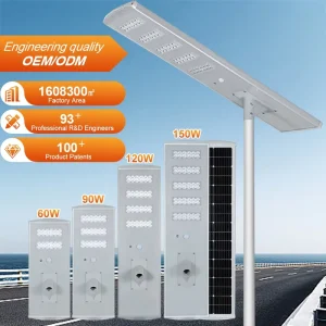 ALLTOP Factory Price Light Control Ip65 Waterproof Outdoor 60w 90w 120w 150w Integrated Led Solar Street Light