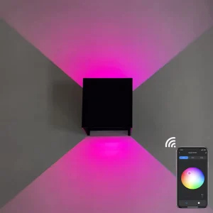 APP Control Outdoor Wall Lamps Led RGB Light 9W Wandlamp Waterproof Wall Light Cube Exterior up and Down Aluminum Decorate