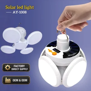 AY-1008 Solar LED Camping Lantern Garden Camp Light Factory Direct OEM/ODM Rechargeable IP65 Waterproof Remote Control