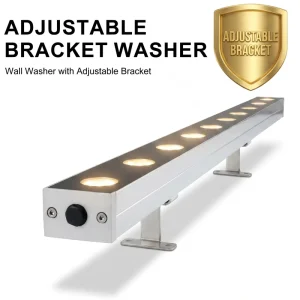 Adjustable Bracket LED Wall Washer IP66 RGBW 24W Linear Light for Building Facade Outdoor Lighting
