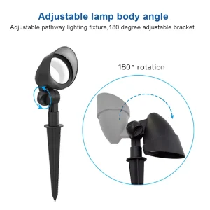Adjustable LED 5W Landscape Spot Lights With Connectors 6 Pack IP65 Waterproof Low Voltage Garden Pathway Lights