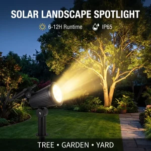 Adjustable Solar Spotlight Outdoor IP65 Waterproof LED Landscape Garden Lawn Light 3 Brightness Modes RGB for Yard Tree Pathway