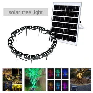 Adjustable Solar Tree Ring Light IP65 Waterproof Solar Tree Light Outdoor High Brightness Landscape Lighting for Garden Park