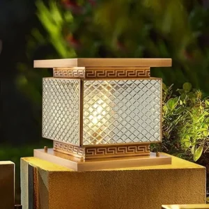 All Copper E27 LED IP65 Solar Pillar Lamp Outdoor Waterproof Garden Enclosed Home Villa Balcony Gate