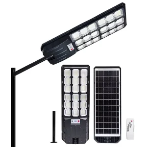 All One Radar Sensor Solar Panel Street Light Outdoor Waterproof IP65 324 LEDs Cold White Remote Control for Road