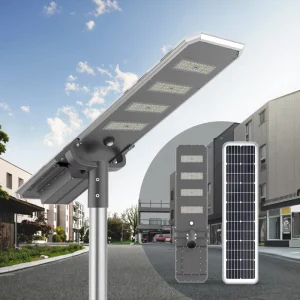All-in-One 100W 150W Solar Street Light with LED Waterproof and IP66 Double Color Outdoor Pole Included