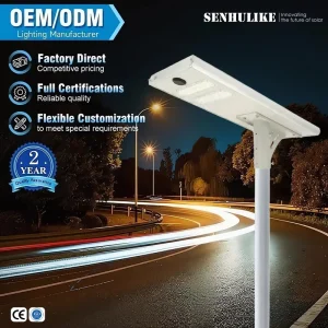 All in One 100W Integrated Solar Street Light IP65 Waterproof Outdoor LED Road Lamp with Motion Sensor