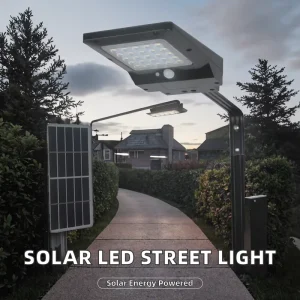 All-in-One IP65 Solar Powered LED Garden Outdoor Street Light Automatic Sensor 140 Beam Angle 2700-6500K Color Temp