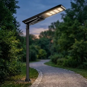 All in One IP65 Waterproof Aluminum Outdoor Solar LED Street Light for Road with 50000 Hours Lifespan