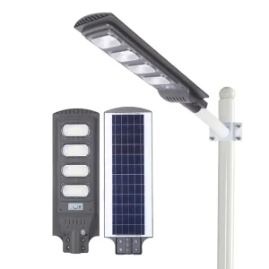All in One Solar Street Light With Lithium Battery Ip 65 Street Solar Light With Pole All in 100 150 Watts Solar Street Light