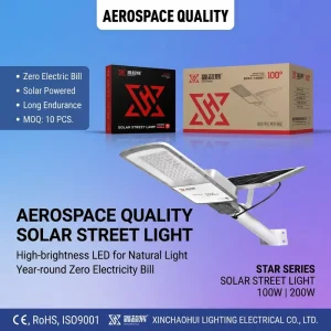 All in one Solar Street Light 100W 200W IP66 Waterproof Outdoor Garden Road Lighting