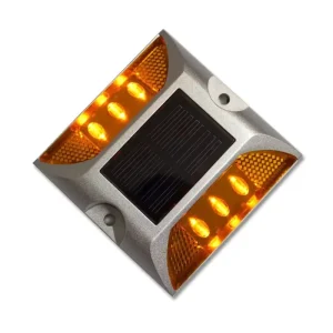 Aluminium 20ton Waterproof Load Capacity Powered Light Flashing Permanent Marker Reflector LED Yellow Cat Eye Solar Road Stud
