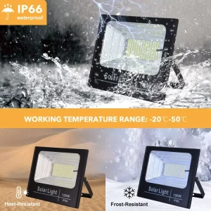 Aluminium Housing Outdoor IP66 LED Solar Flood Light 25w 40w 60w 100w 200w 300w 500w Waterproof for Garden