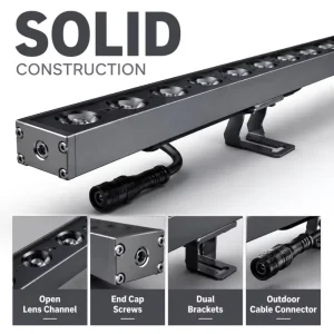 Aluminium Linear Waterproof Wall Washer Light 18W 24W Modular Channel Assembly Kit for City Light Show